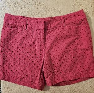 The Limited Pink Eyelet Bermuda Shorts Size 10